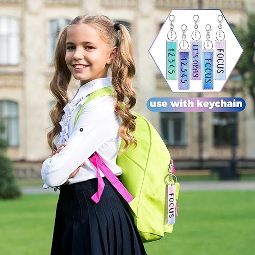 Miniatura 7 de 40 calcomanías sensoriales para la ansiedad con 5 llaveros texturizados adhesivos para calma adhesivos sensoriales antiestrés tiras sensoriales para