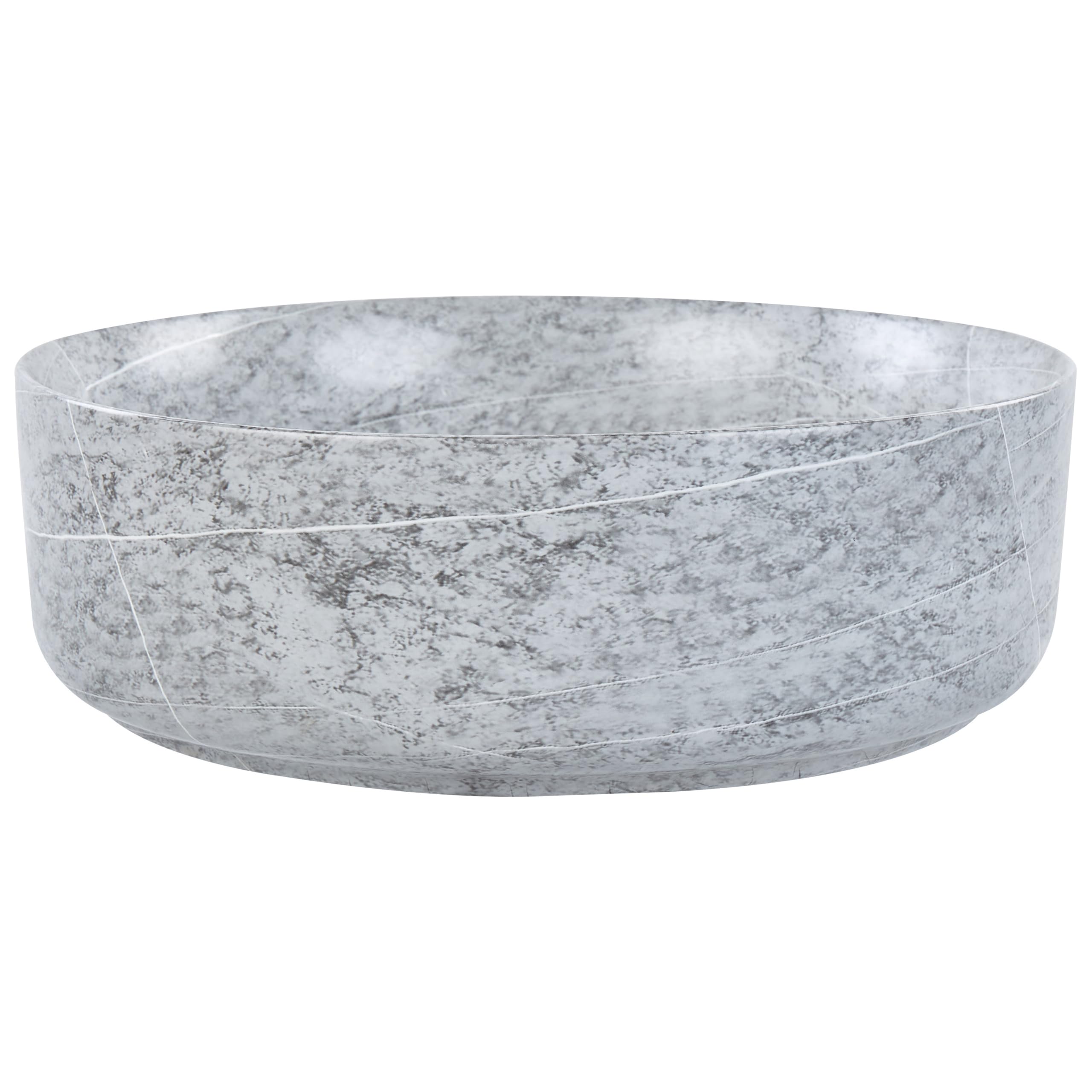 Lavabo sobre encimera de cerámica baño redondo ⌀ 37 cm gris mate efecto granito Gudar