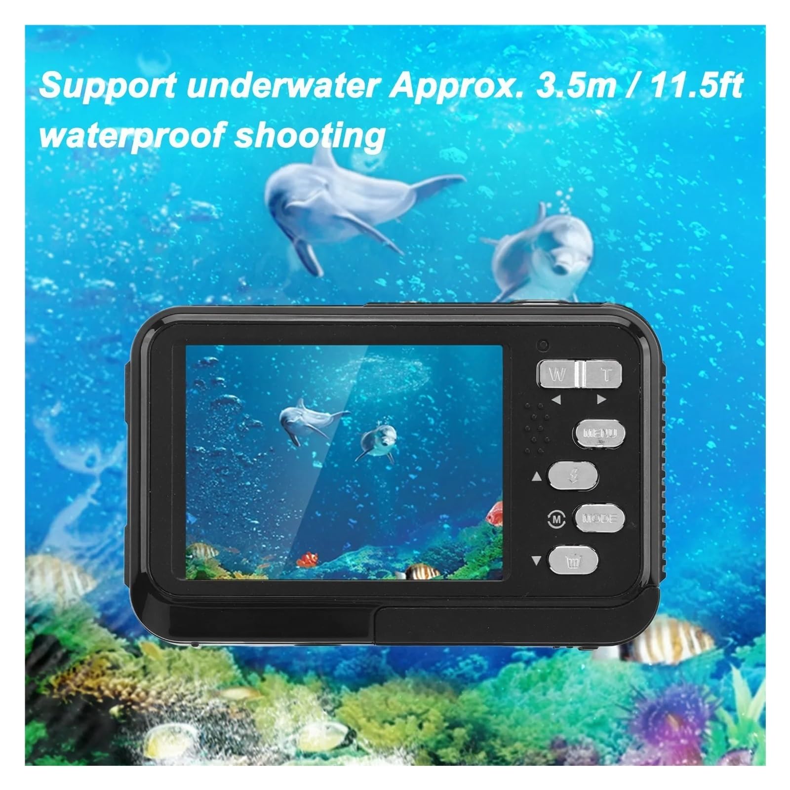 Macchina Fotografica Di Sport Subacquea 48MP 4K Uscita Video Zoom Digitale 16X Anti Shake Impermeabile Vlog Cattura Facilmente Momenti Meravigliosi(Yellow)