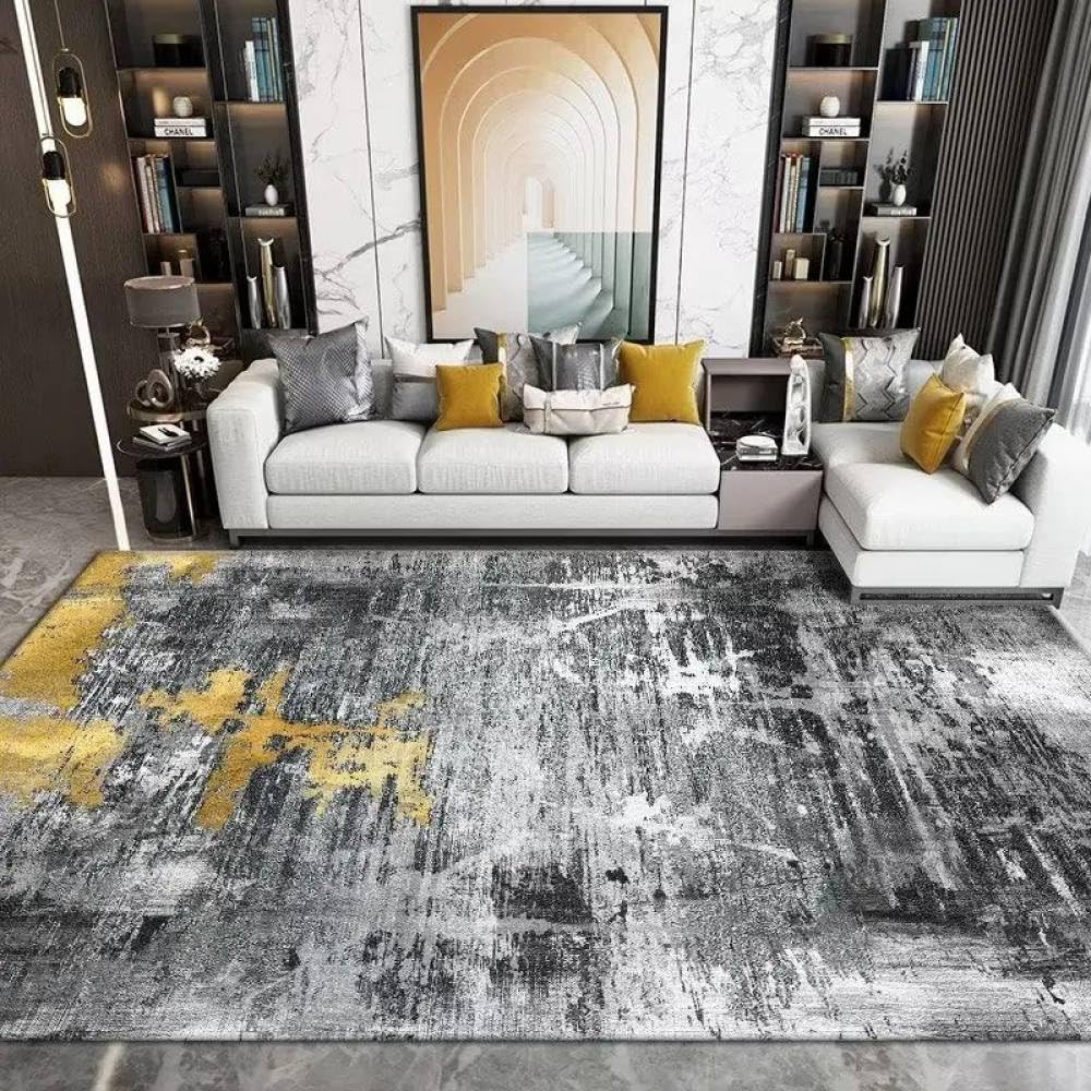 Tapis de sol lavable pour salon moderne, grand tapis de chambre 120x160cm pratique