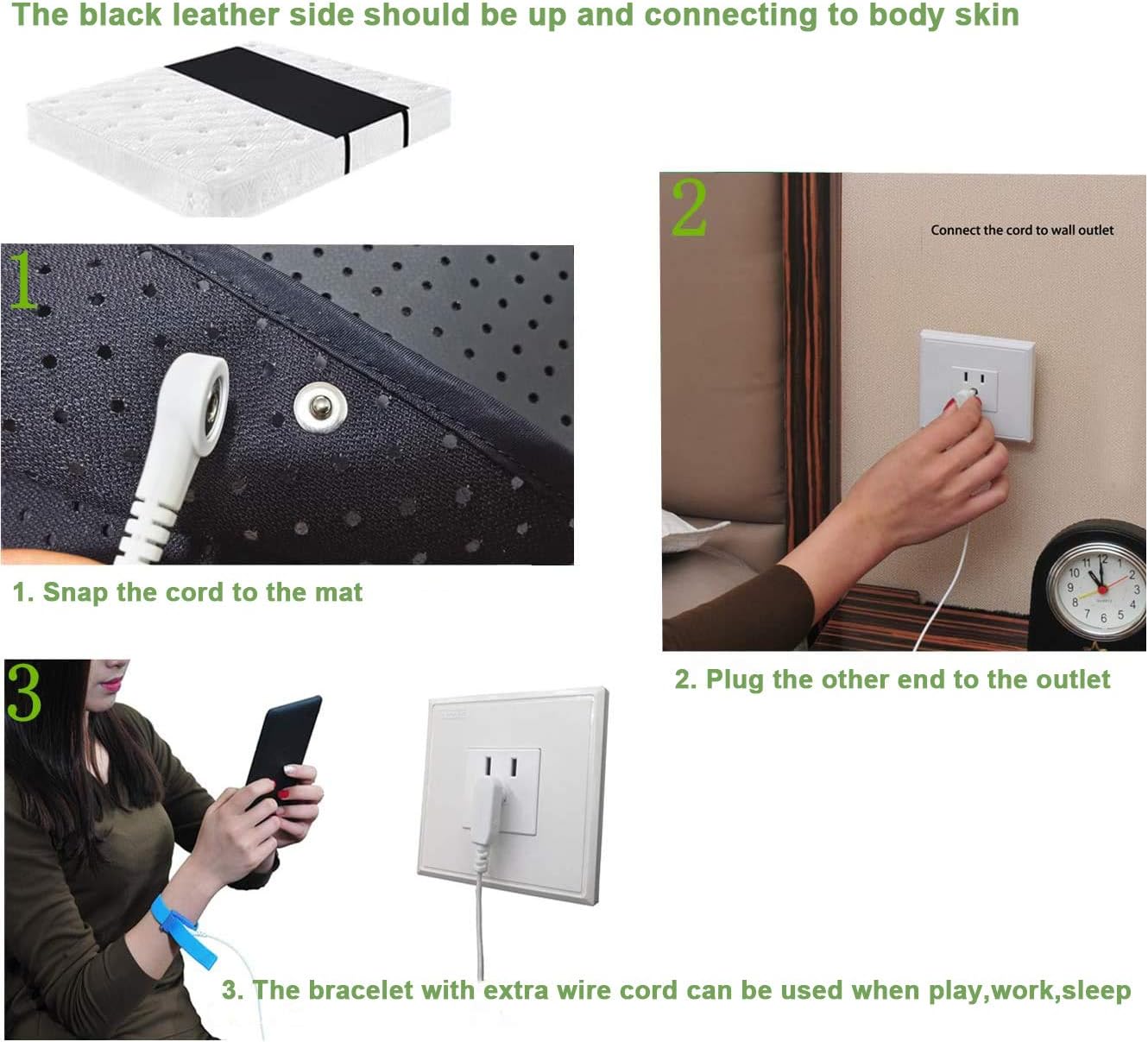 Amerthing Grounding Mats, Conductive Carbon Leatherette Pads EMF Reducing for Better Sleep and Healthy, Relax Therapy Sheets (Full Size 54"x71"Inch) : Health & Household