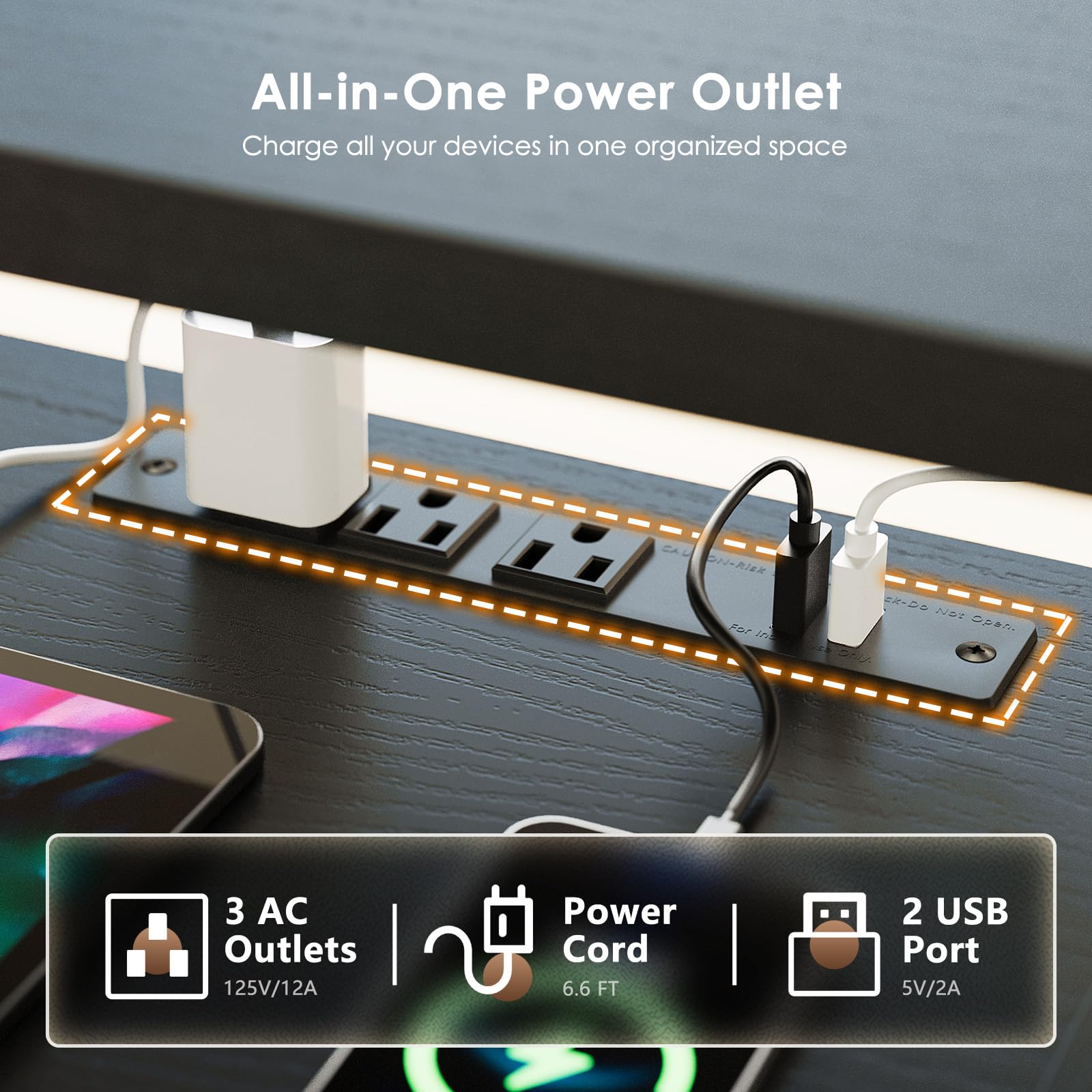 OffiGo U Shaped Electric Standing Desk with Drawers 55 Inch Height Adjustable Desk with Keyboard Tray Ergonomic Monitor — view 4