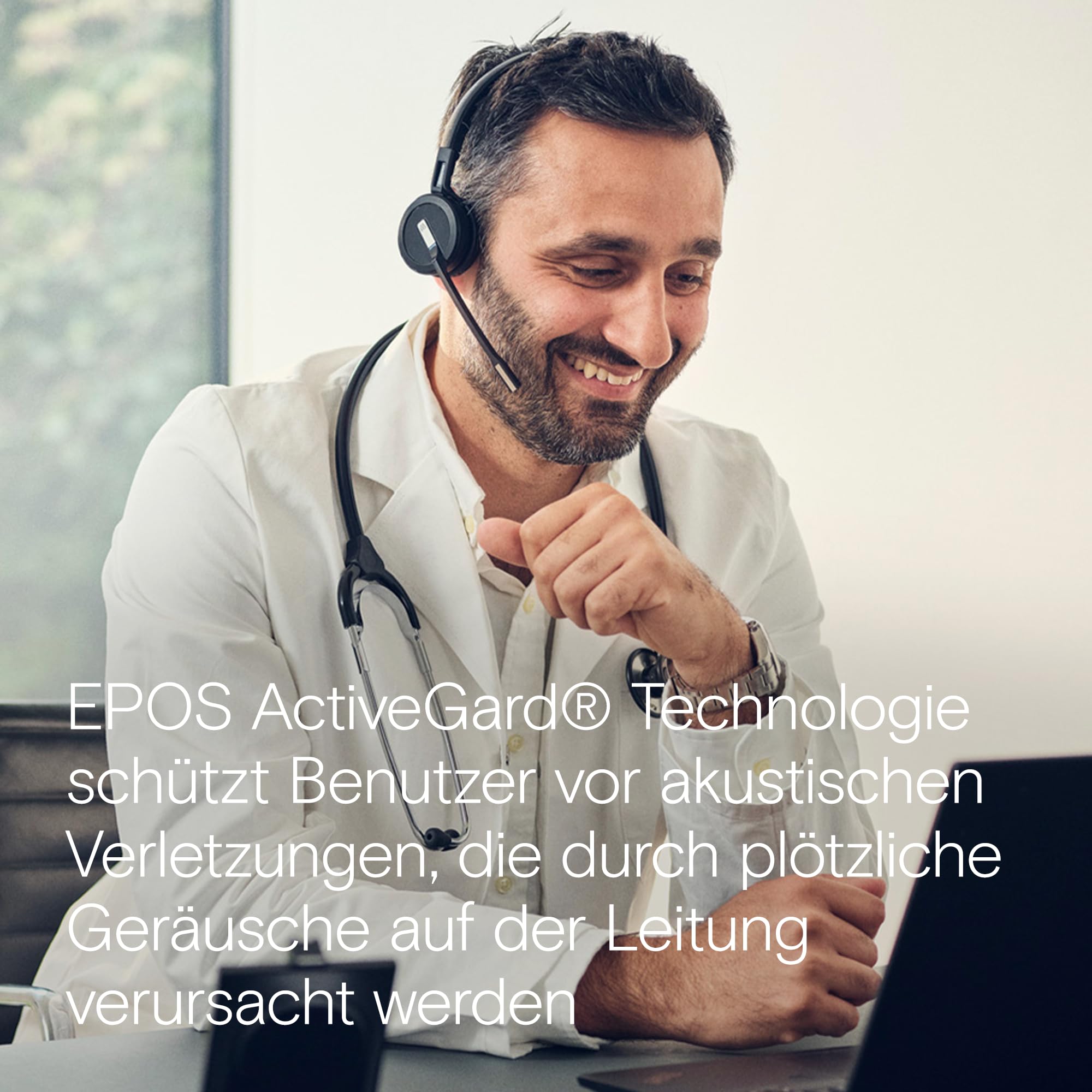 EPOS Impact SDW 5031 - Einseitiges Kabelloses DECT-Headset für Büroprofis, Außergewöhnliche Sprachklarheit, UC-Optimiert