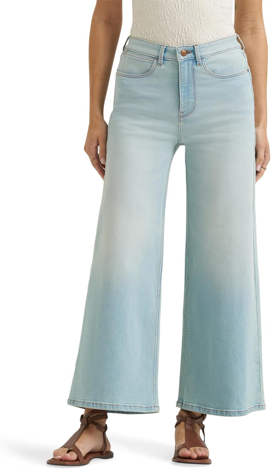 Wrangler Women's High Rise Wide Leg A-line Crop Jean