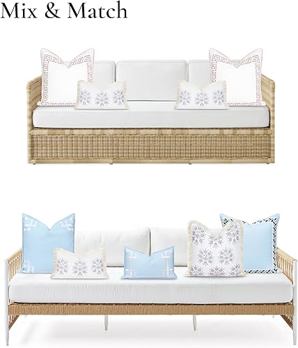 Miniatura 4 de Hofdeco Premium Coastal Patio - Funda de almohada lumbar para interiores y exteriores, 12 x 20 pulgadas, repelente al agua para patio trasero, sofá,