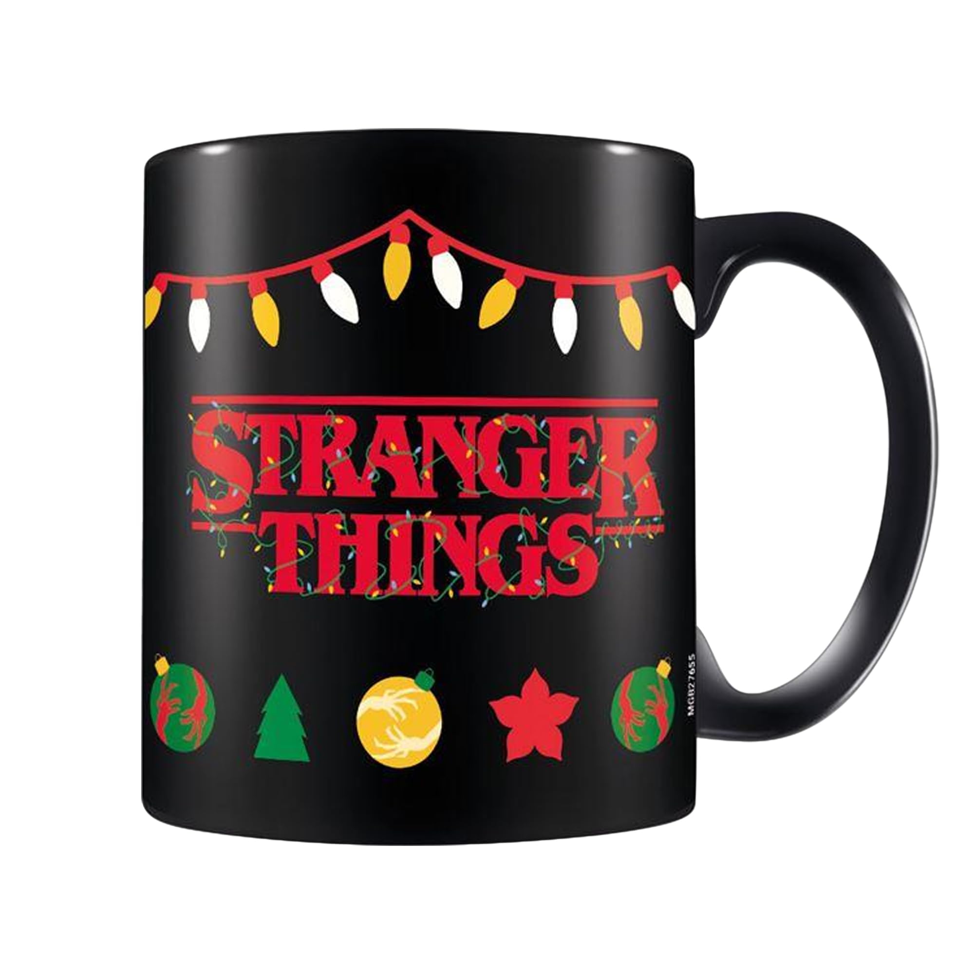 Pyramid International Black Mug (Christmas Fairy Lights Design) 11oz Coffee Mug in Presentation Stranger Things Gift Box - Official Stranger Things Merchandise