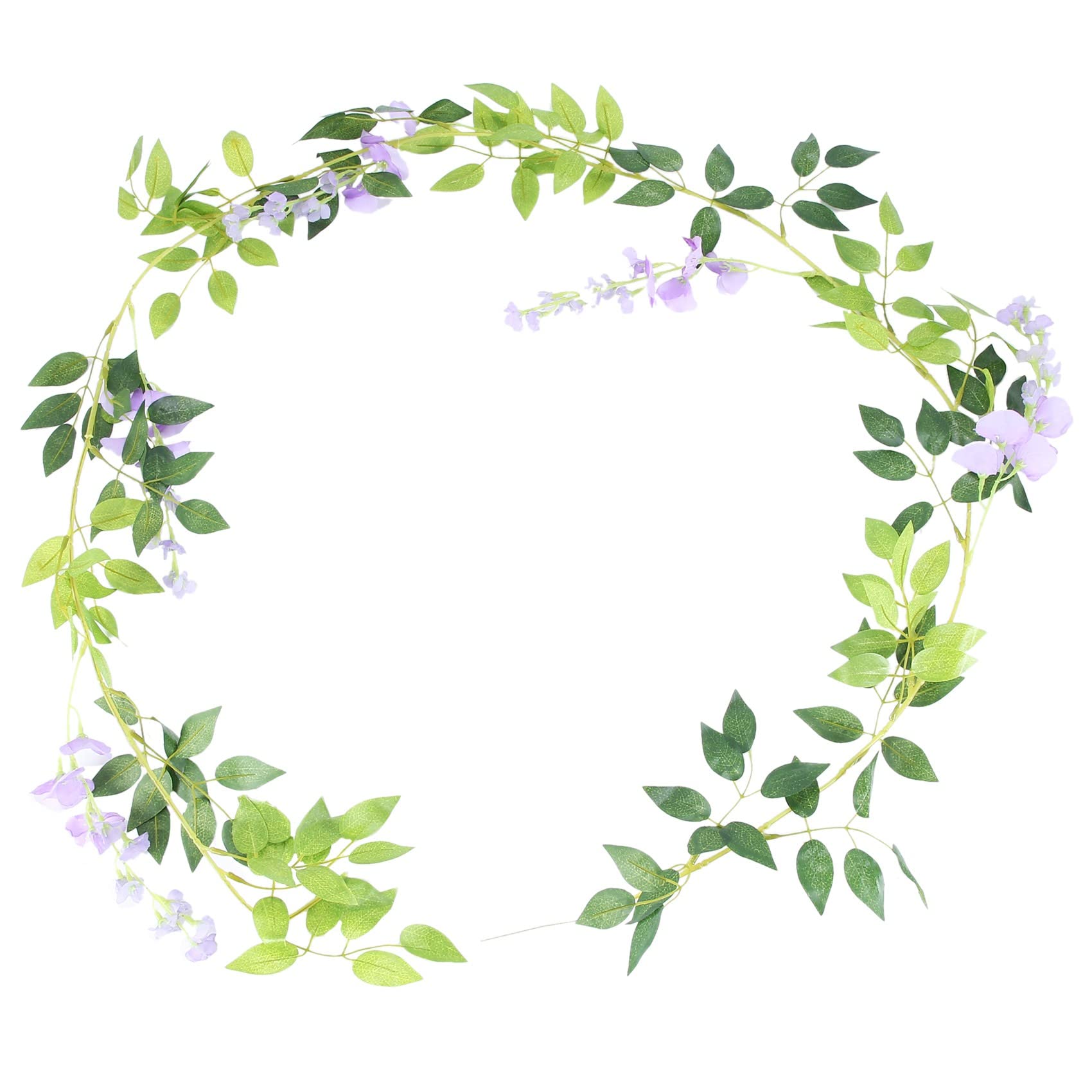 MOLERRI 2Pcs 7Ft/Pcs Artificial Wisteria Vine, Flower Garland Wisteria Vine Rattan Hanging Flowers for Outdoor Ceremony
