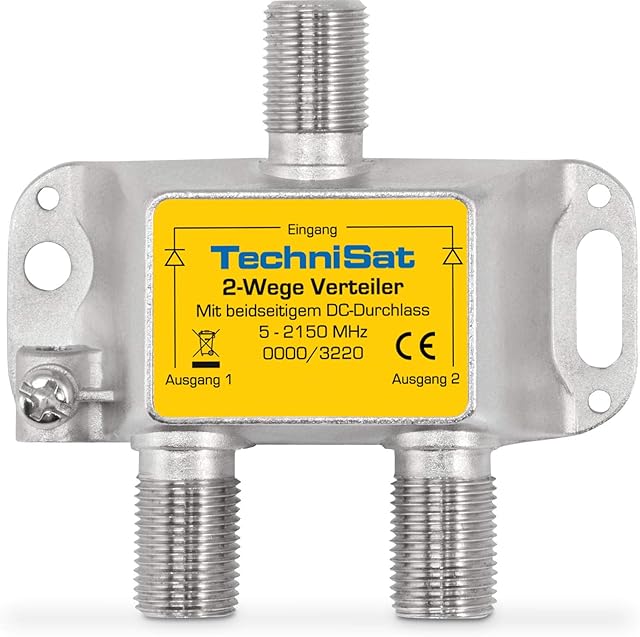 TechniSat 2-drożny rozdzielacz satelitarny (rozdzielacz 2-drożny rozdzielacz rozdzielczy, do stosowania w instalacjach Router)