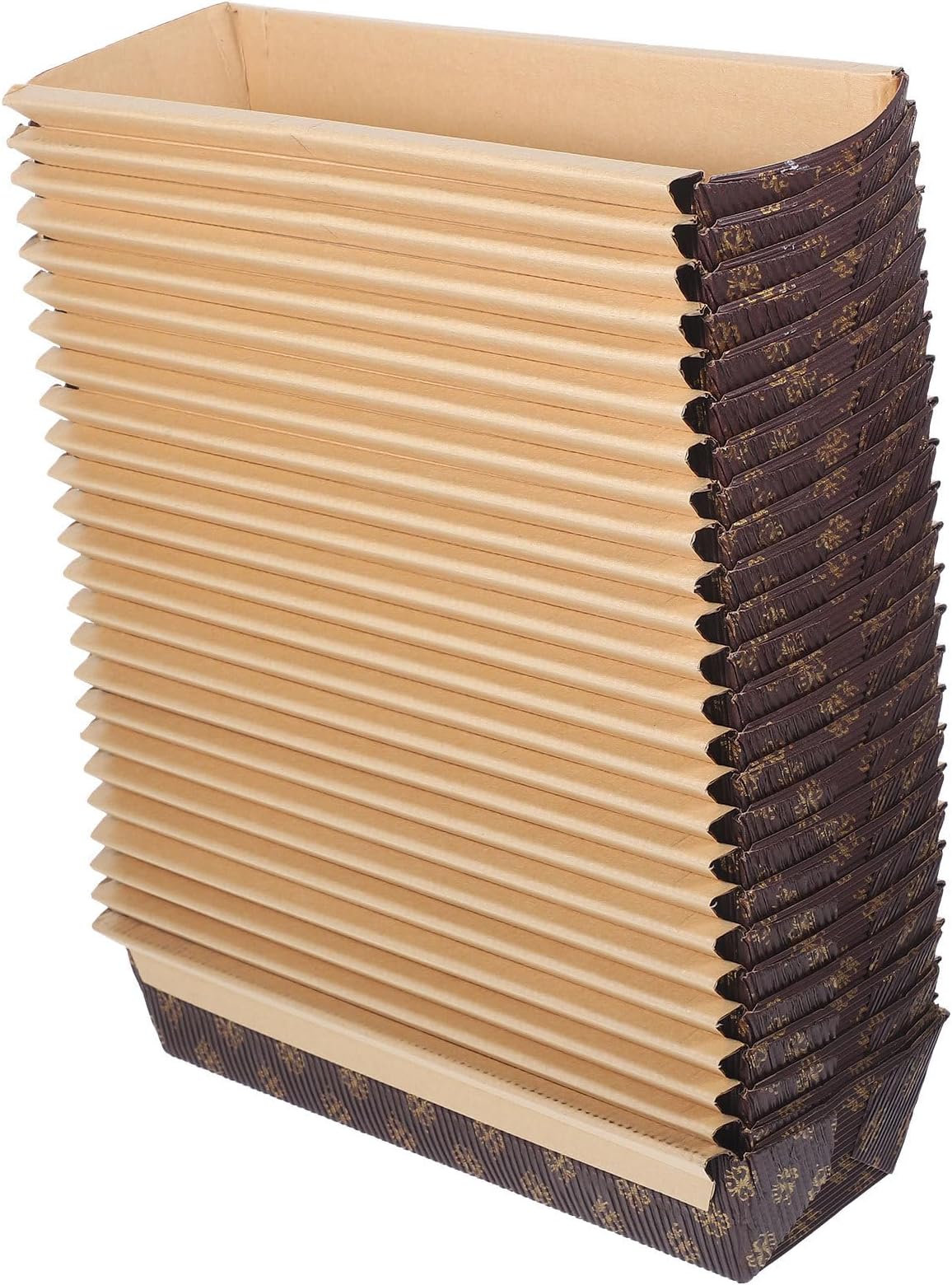 Paper Loaf Pans Large Rectangular Corrugated 25Pcs Disposable Oven-Safe Baking Trays for Holiday Treats and Bread Making