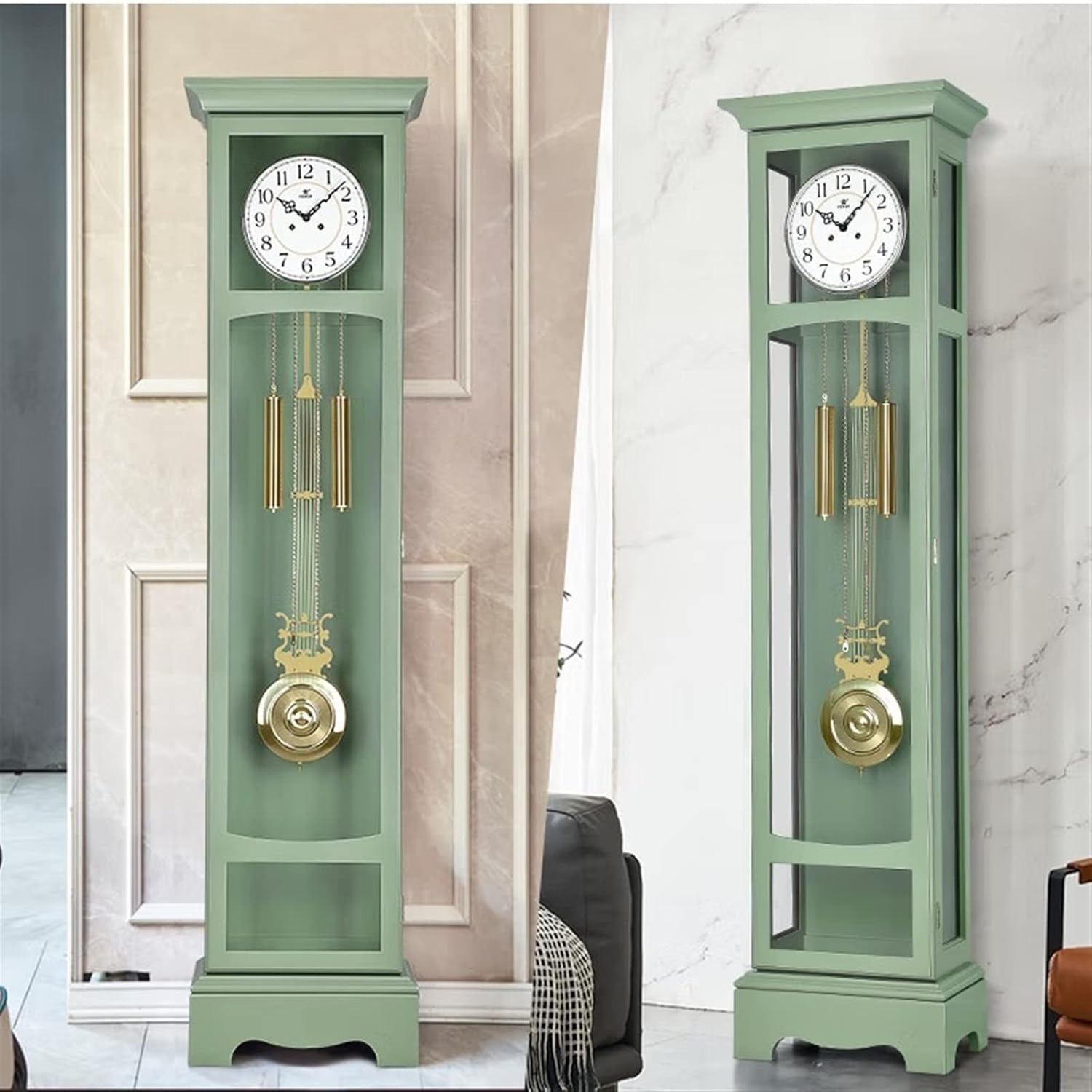 Grandfather Clock Mechanical Floor Clock Home Living Room Modern Minimalist Desk Retro Pendulum Grandfather Alarm