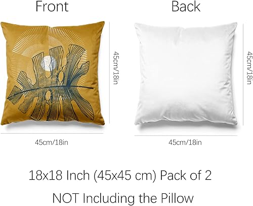 Miniatura 2 de Berkin Arts Fundas de almohada cuadradas decorativas para casa de campo, hechas de mezcla de poliéster, paquete de 2, 18 x 18 pulgadas, diseño