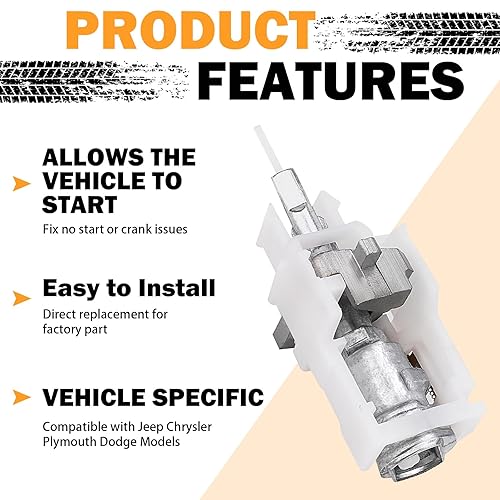 Vista 2 de Pasador de actuador del interruptor de encendido 924-704 para Jeep Wrangler Liberty Grand Cherokee 1995-2005 Dodge Neon Chrysler PT Cruiser Sebring