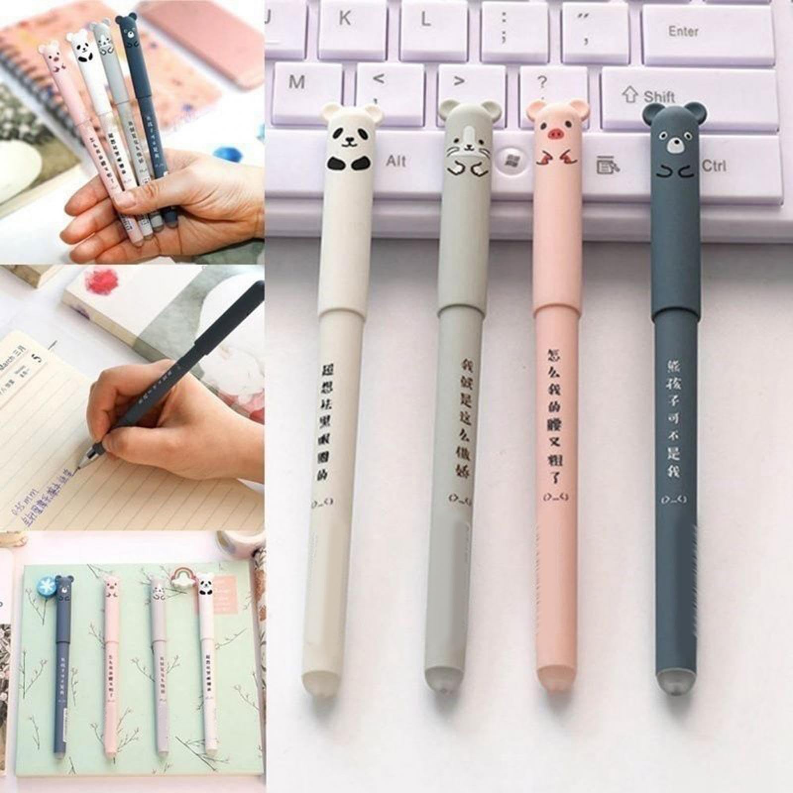 Lot de 10 recharges de stylo effaçables - Fournitures scolaires pour l'école et le bureau - Encre noire
