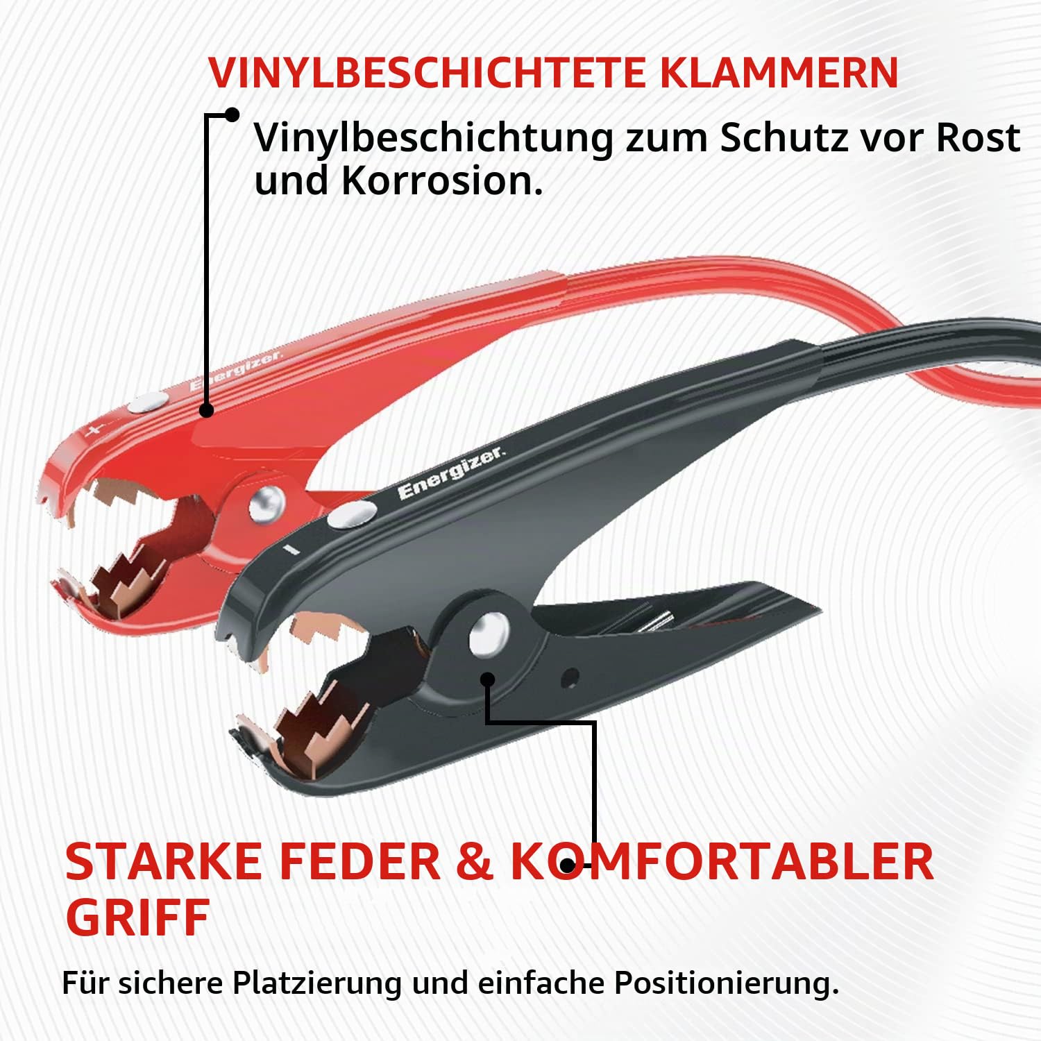 Energizer Starthilfekabel für Autobatterie, Robustes Kfz-Starthilfekabel für Starthilfe, Leere oder schwache Batterien, mit Tragetasche im Lieferumfang enthalten (1 Gauge)