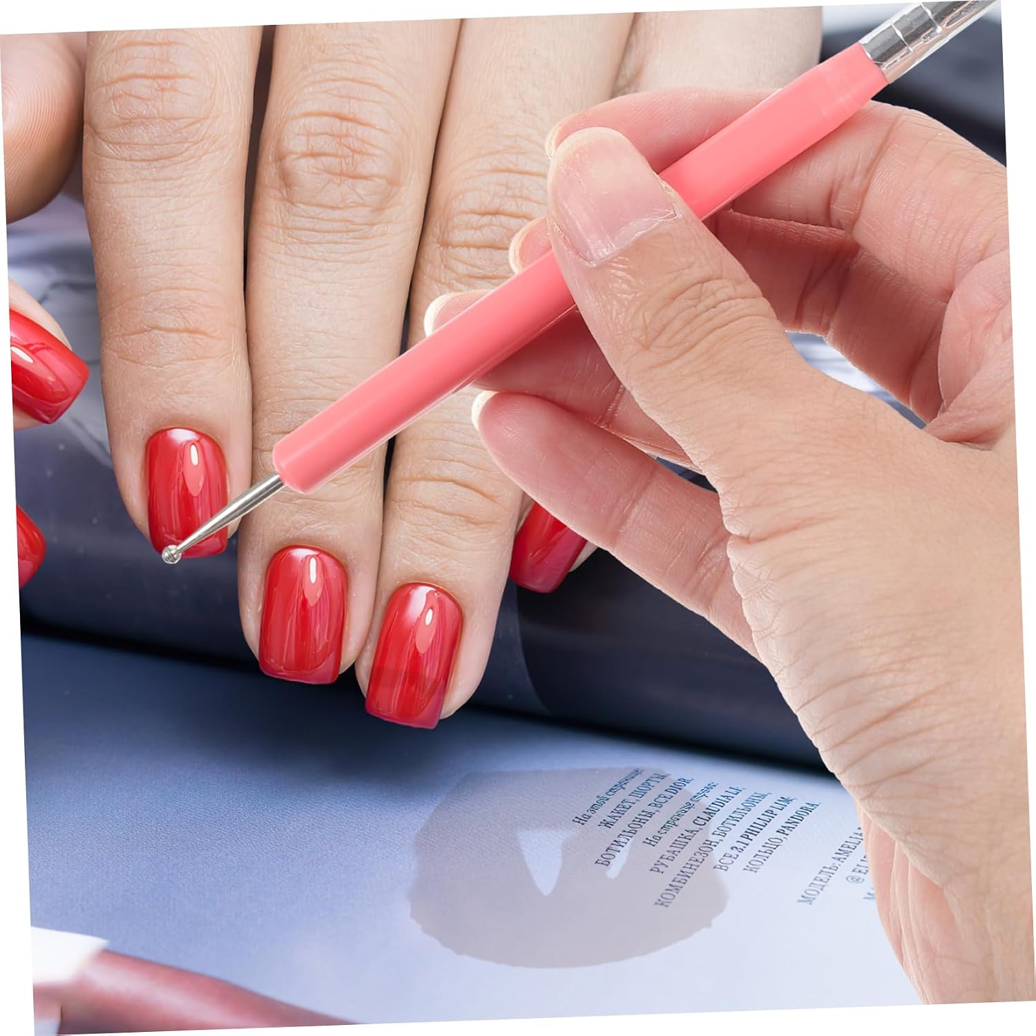 PRETYZOOM 5pcs Silicone Nail Art Dotting Pens Manicure Brush Pen Set Dual-ended for Nail Gems Application and UV Gel Design Tools