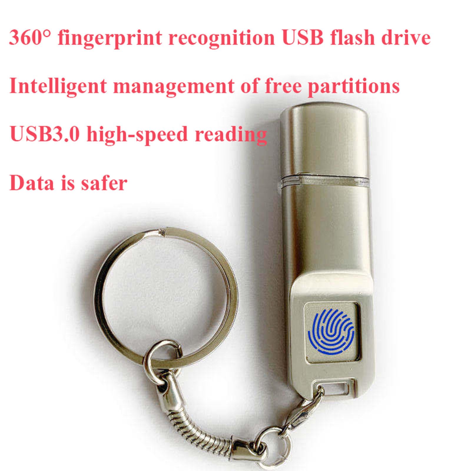 Unità flash U crittografata con impronte digitali 32G 64G 128G 256G Unità flash U antifurto in metallo per ufficio aziendale, chiavetta USB sicura crittografata biometrica,16G