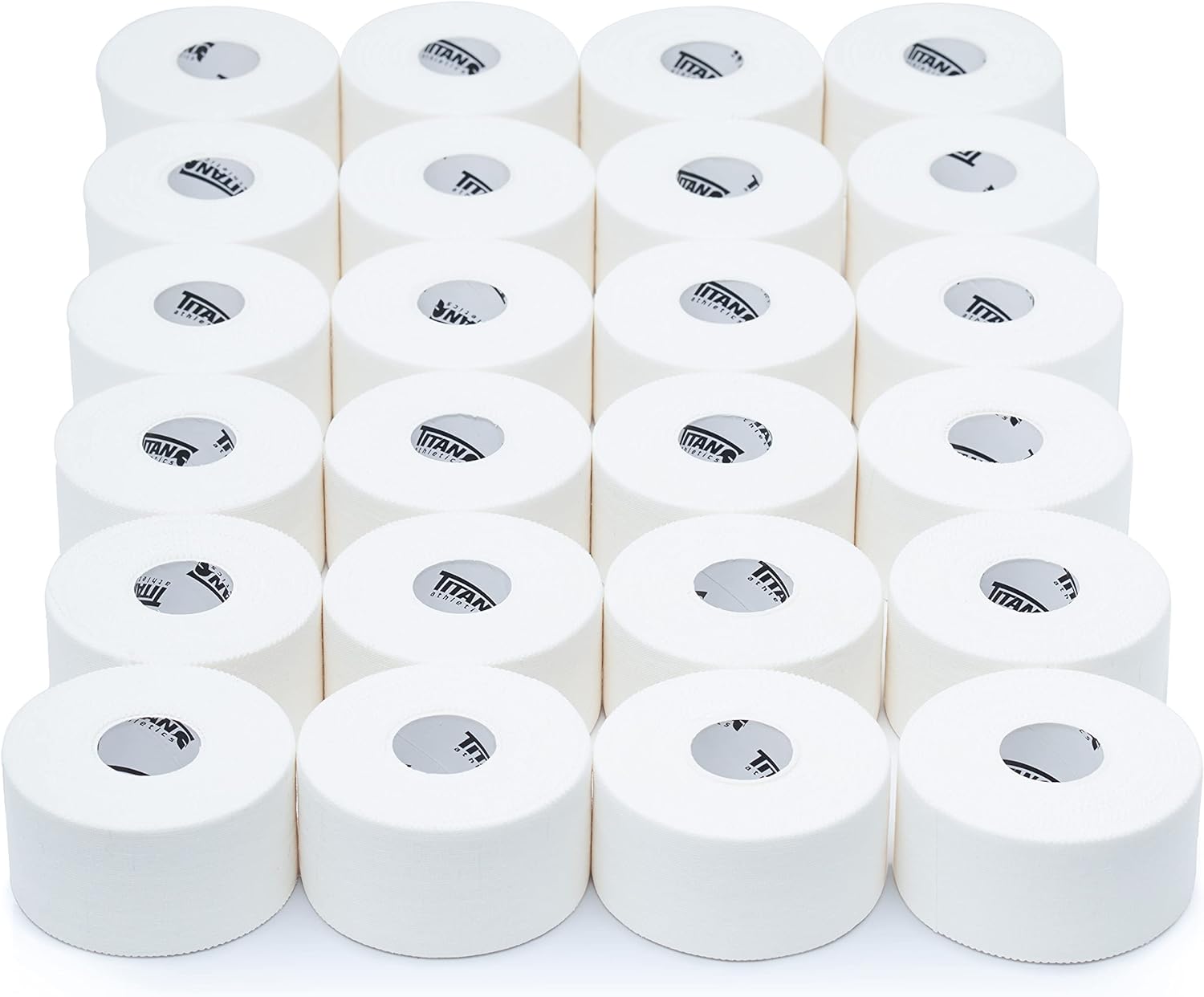 24 Pack White Athletic Tape (45ft Rolls) - Athletes Trainers Injuries & First Aid - Premium Medical Sports Tape - Wrap & Support Ankles & Wrists - Easy Tear Design with Zinc Oxide & No Sticky Residue