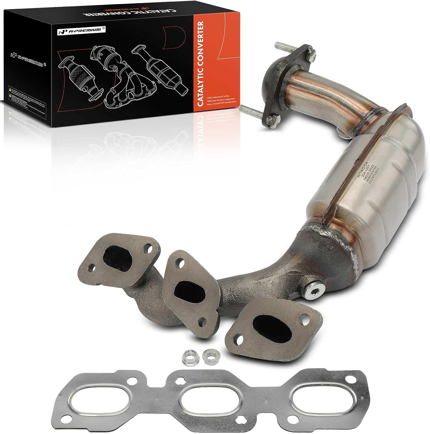 A-Premium Front Exhaust Manifold Catalytic Converter Kit Direct-Fit Compatible with Ford Escape 2001-2007 & Mazda Tribute 2001-2006 & Mercury Mariner 2005-2007, 3.0L, EPA Compliant