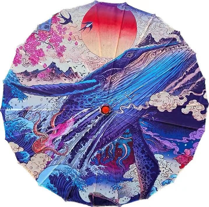 Sombrilla aceitada hecha a mano de 33 pulgadas de seda de bambú, arte chino japonés, paraguas de baile clásico, flor de ciruelo para bodas,