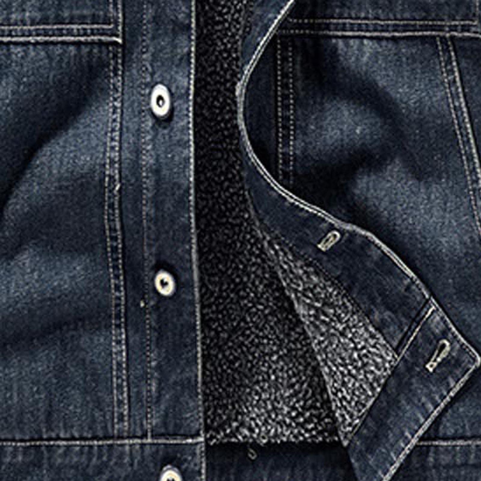 NUSGEAR Chaqueta de vaquera Hombre otoño Invierno Abrigo Grueso cálida Forro de felpa Moda Casual Tops Suelto botones Chaqueta trabajo denim Cardigan mezclilla caliente outwear Talla grande 2024