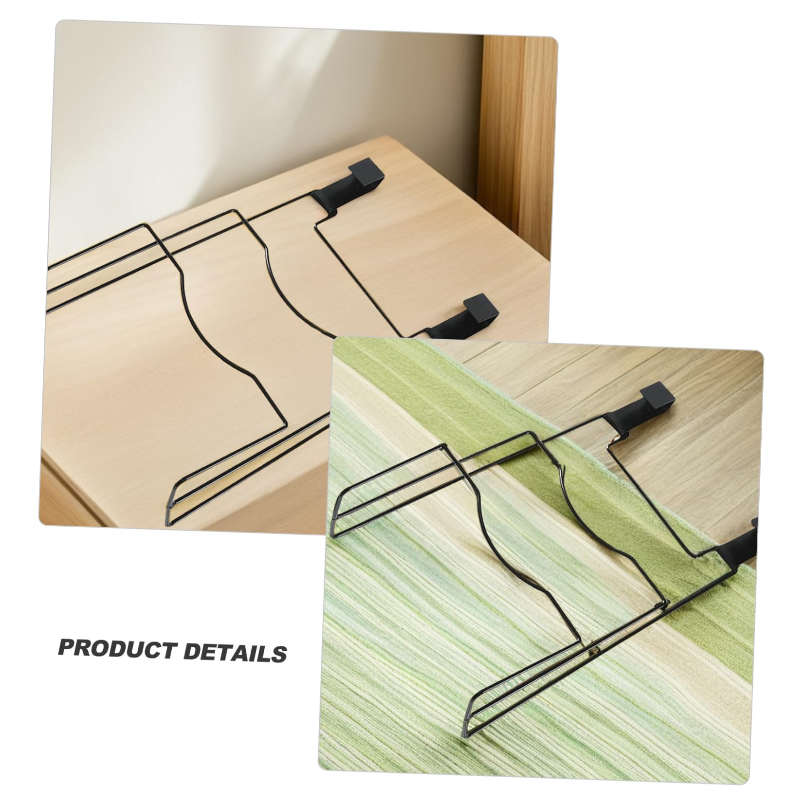 DOITOOL 2 Stück Topfdeckelhalter und Schneidebrettständer aus Metall Türhänger Platzsparend und Rostfrei Organizer für Küchenschränke Schwarz