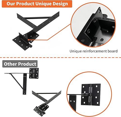 Miniatura 2 de Soporte de esquina para puerta, resistente, ajustable, sin hundimiento, hierro sólido duradero para puertas de cobertizo, puertas de entrada,