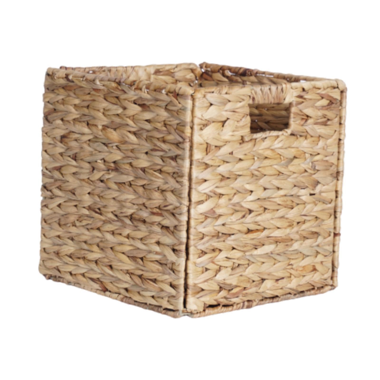 TWISAXC Woven Basket Storage Basket Versatile Home Kitchen Countertop Organizer Decorative Effective Helping To Living Environment Tidy And Organized Pantry, Natural, 28x28x28cm