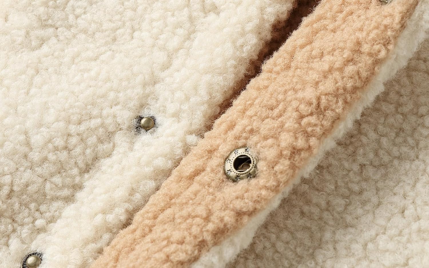 Boys Girls Fleece Jackets Hooded Sherpa Button Colorblock Witner Coat 12M-6Y