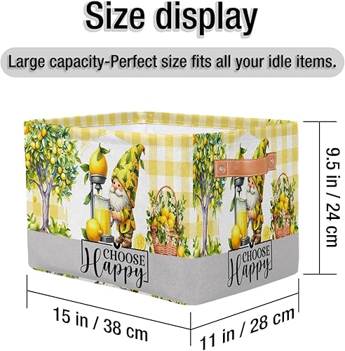 Vista 131 de Cestas de almacenamiento con asas, cubo de almacenamiento rectangular de tela rectangular plegable de juguetes para armario, estantes, lavandería, C