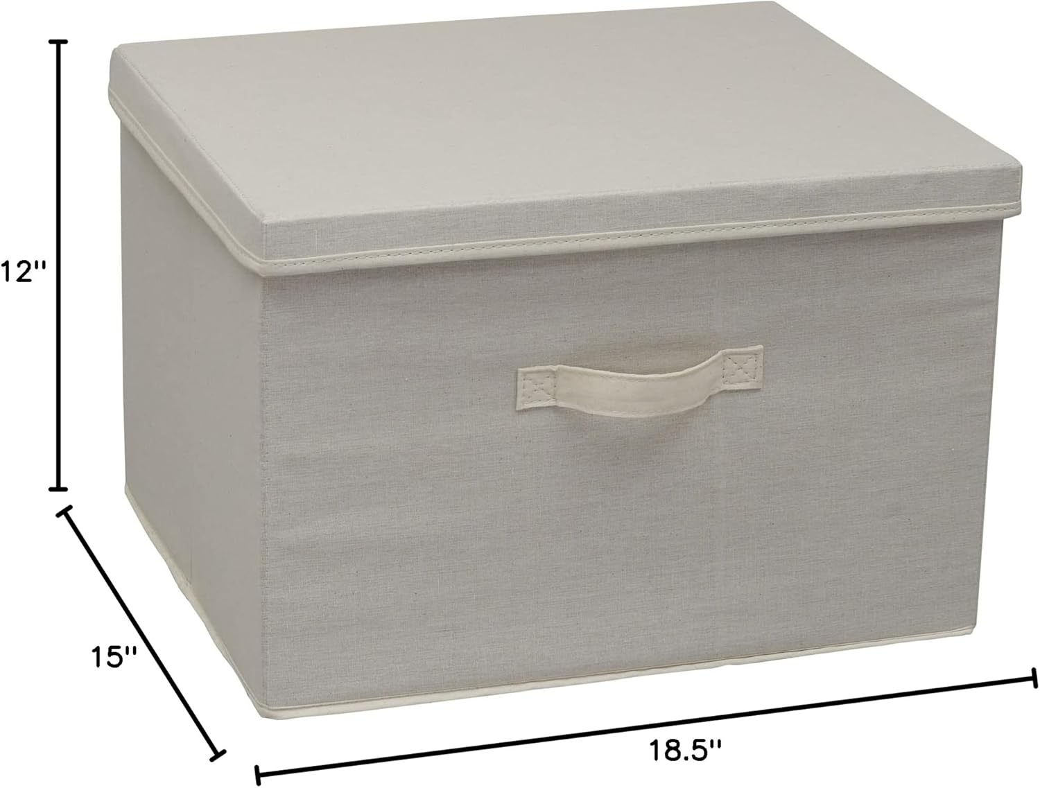 Natural Canvas Collapsible Fabric Storage Box with Lid