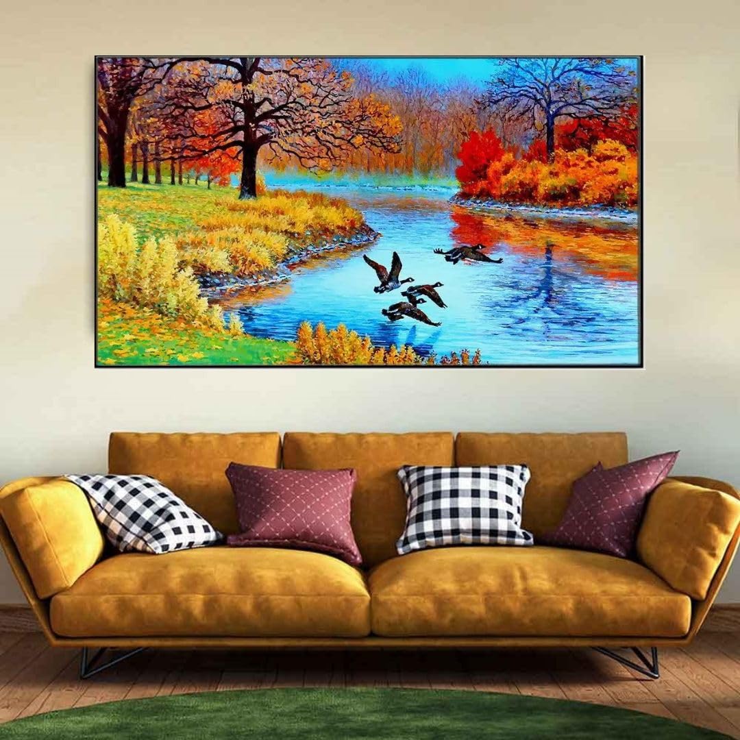 Dekorstation Nature Scenery Floating Framed Canvas Wall Painting Amazon.in Home & Kitchen