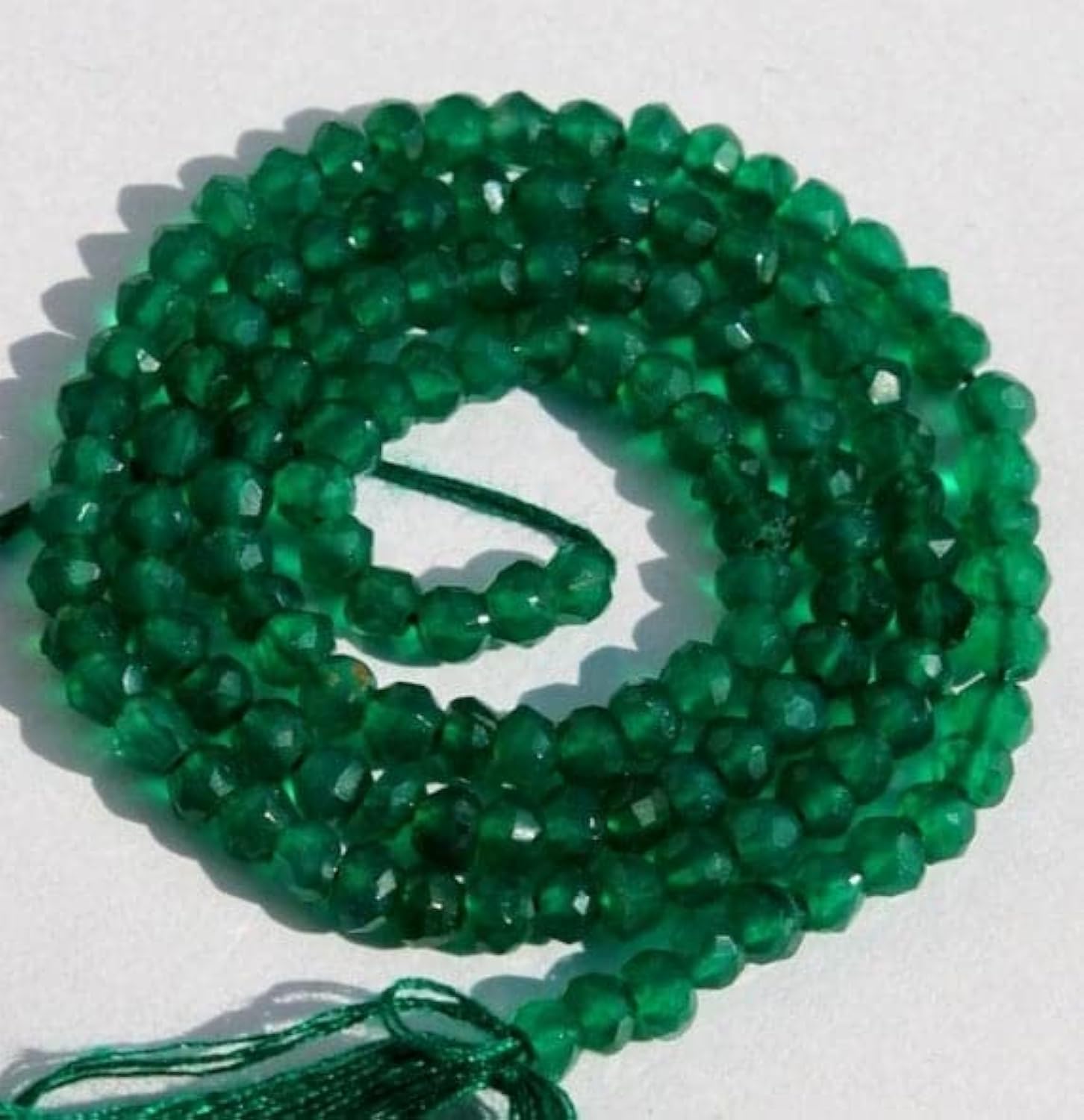 Green Onyx perles rondelles facettées 3mm pour création de bijoux DIY