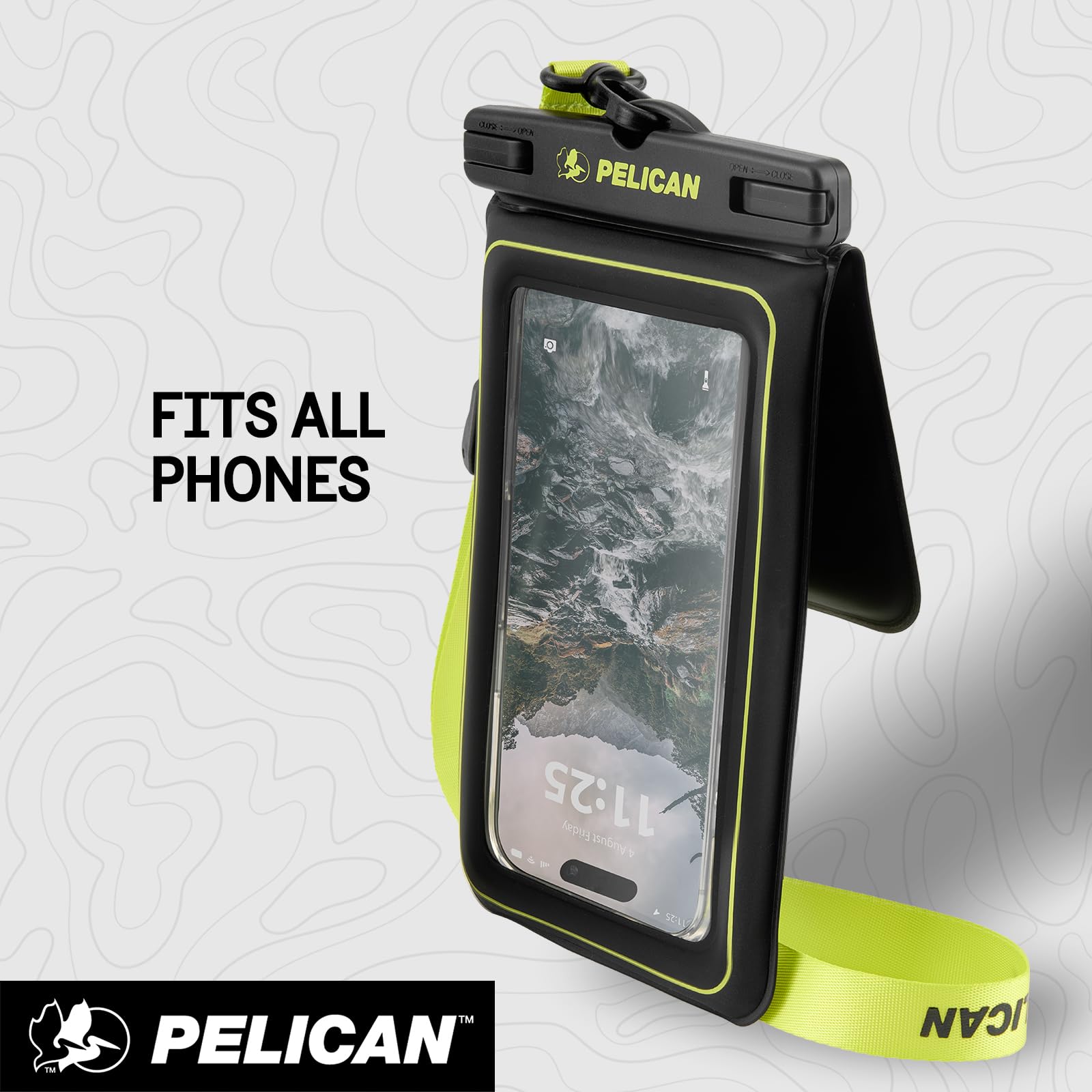 Pelican Marine - Étui étanche IP68 avec Compartiment de Rangement (Grand) - Housse de téléphone étanche Flottante - Accessoire de Voyage de croisière à la Plage - s'adapte à Tous Les téléphones