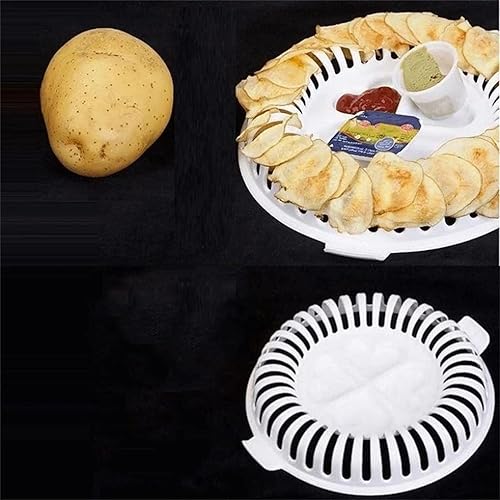 Miniatura 6 de Microondas para hacer papas fritas herramienta para hornear, papas fritas caseras, máquina para hornear cocina, plato rebanador de chips crujientes,