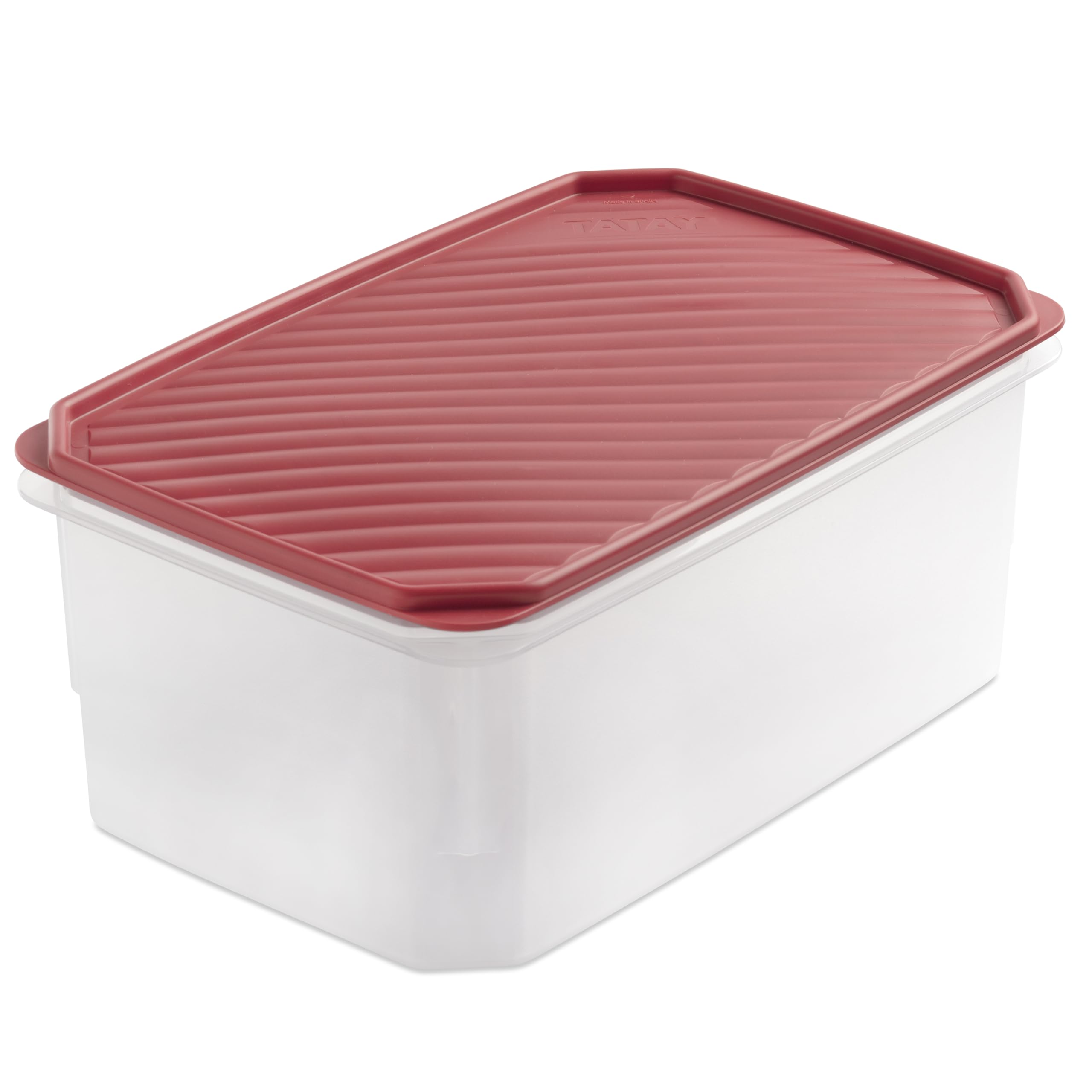 TATAY Food Container 4.7L Top Flex | Pressure Lid | Plastic Food Containers with Lids | Microwave, Dishwasher, Fridge & Freezer Safe | BPA-Free Plastic | 28.5x18.5x12.2 cm, Red