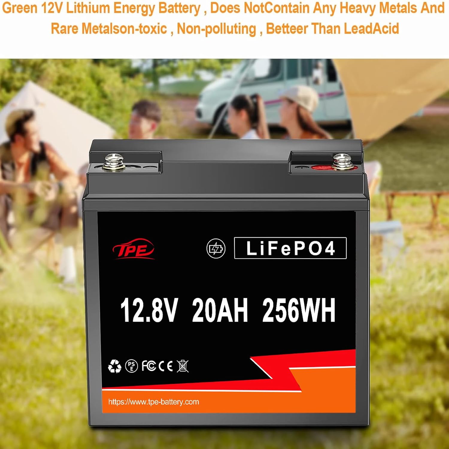 TPE Deep Cycle LiFePO4 Battery 12V 20Ah LiFePO4 Lithium Iron Phosphate Battery Built-in BMS, Rechargeable Battery with 3000+ Life Cycles &10-Year Lifetime Perfect for RV Solar Golf Cart Boat
