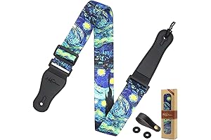 Van Gogh Art Guitar Strap for Bass, Electric & Acoustic Guitar