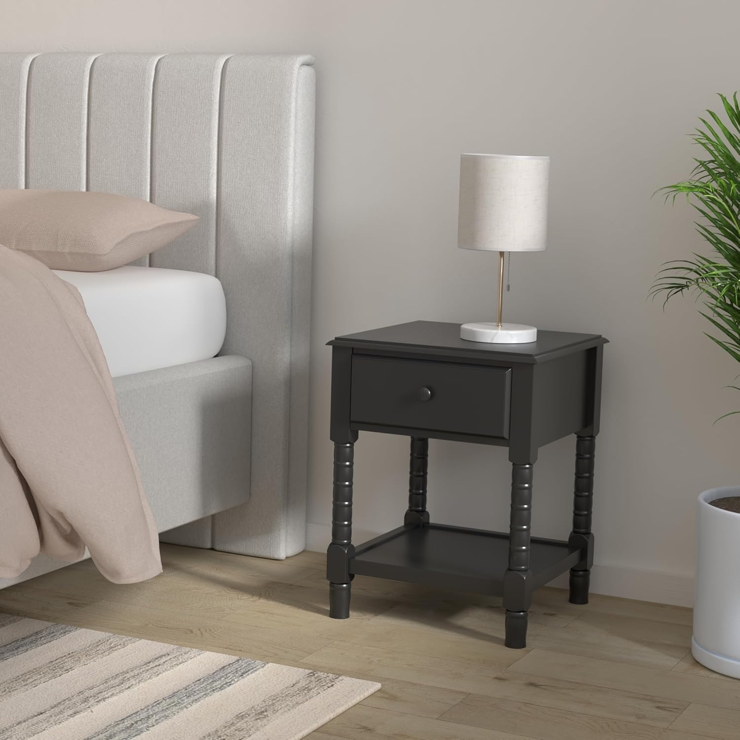 Davinci Jenny Lind Spindle Nightstand in Ebony