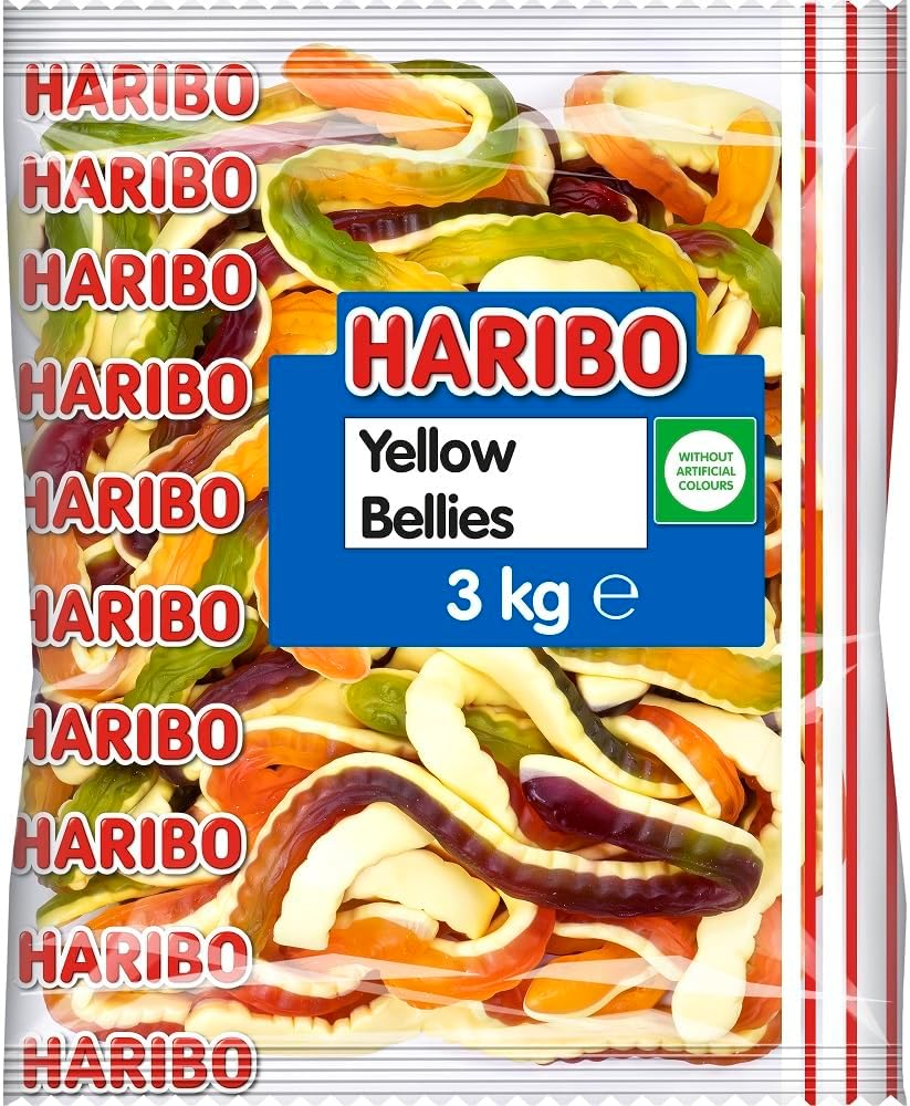 Yellow Belly Giant Snakes, Yellow Bellies Bulk Sweets, 3 kg (Pack of 1)