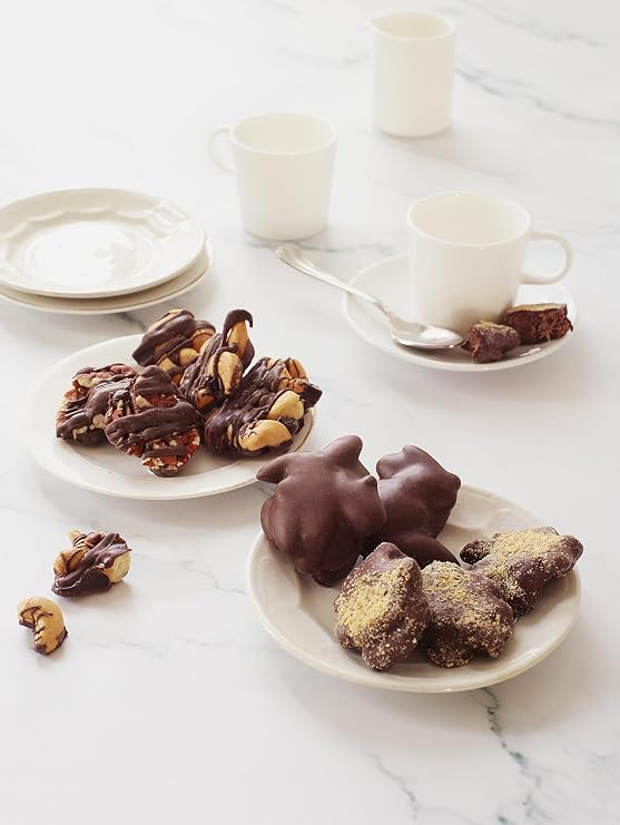 Nut Clusters Chocolate Gift Box - Chocolate Covered Nuts, 1 Lb Dairy Free | Vegan, Kosher, Dark Belgian Chocolate, Fresh Nuts, Not Too Sweet, Pecan, Almond, Cashew Clusters, Gourmet Variety