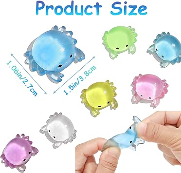 Mini Crab Sensory Toys 24 Pcs Squishy Fidget Toys for Adults Kids Sensory Toys for Party Favors Stocking Stuffers for Kids Treasure Box Toys for Classroom
