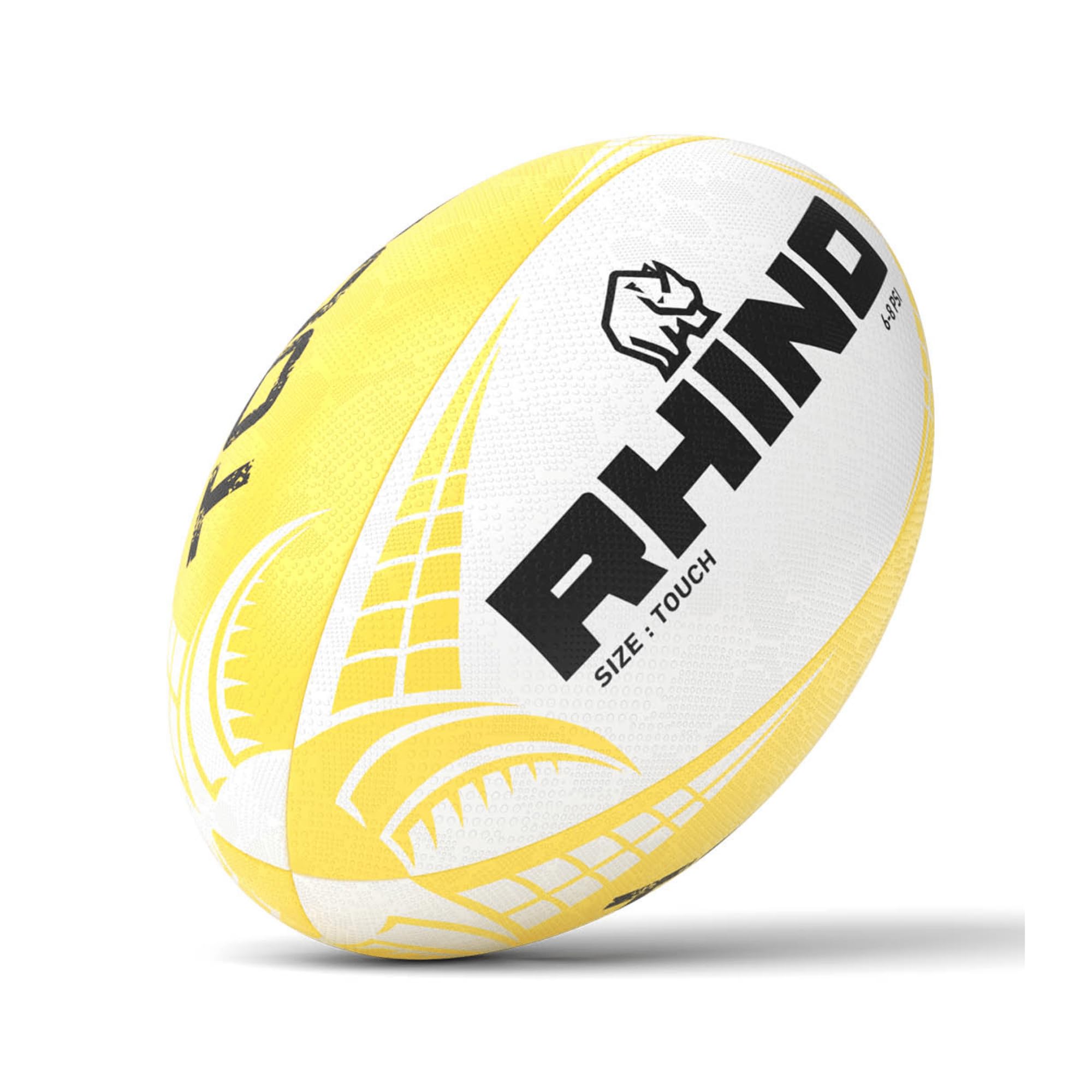 Rhino Touch Rugby Ball White/Fluo Yellow Touch