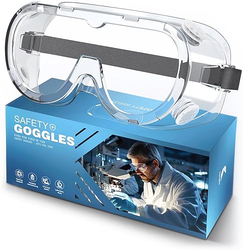 konqkin Safety Goggles Lab Anti-Fog Glasses - Eye Protection Goggles for Science Lab Class for Women Men