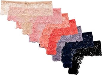 Alyce Intimates Womens Lace Thong, Pack of 7