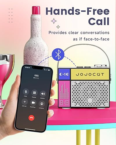 Miniatura 5 de Mini altavoz Bluetooth pequeño, inalámbrico, lindo altavoz retro, 5 W con soporte para tarjeta TF, Bluetooth 5.1, altavoz portátil compacto para