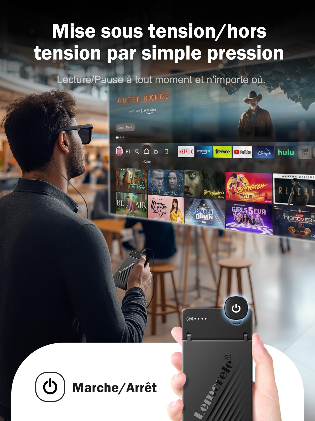 Lemorele Adaptateur HDMI vers USB-C 5000 mAh, Compatible avec Fire TV Stick
