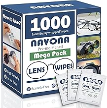 1000 Count Lens Wipes for Eyeglasses – Pre-Moistened, Individually Wrapped Eyeglass Cleaning Wipes – Scratch-Free, Streak-Free Glasses Cleaner Wipes for Sunglasses & Camera Lens – Bulk Pack