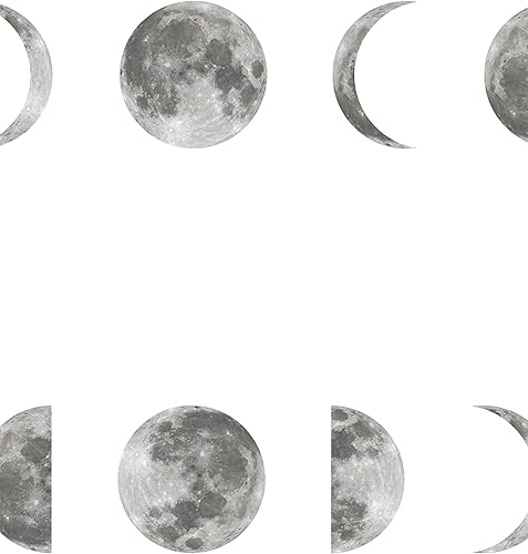 Miniatura 4 de Simple Shapes Phases of The Moon - Papel tapiz autoadhesivo (hoja individual de 2 x 9 pies)