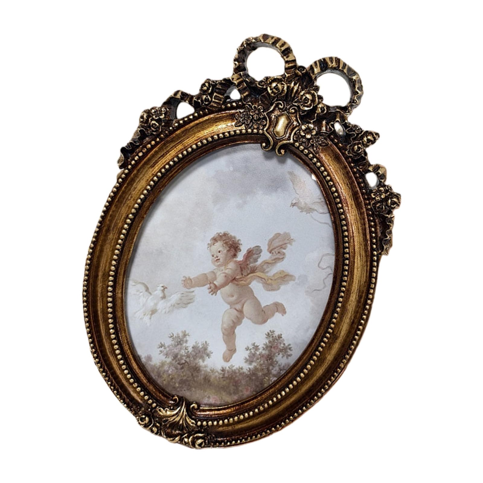 Picture Frame, Small Antique Ornate Photo Frame for Tabletop Wall Display, Old Fashioned Photo Gallery Art Decor Decorative