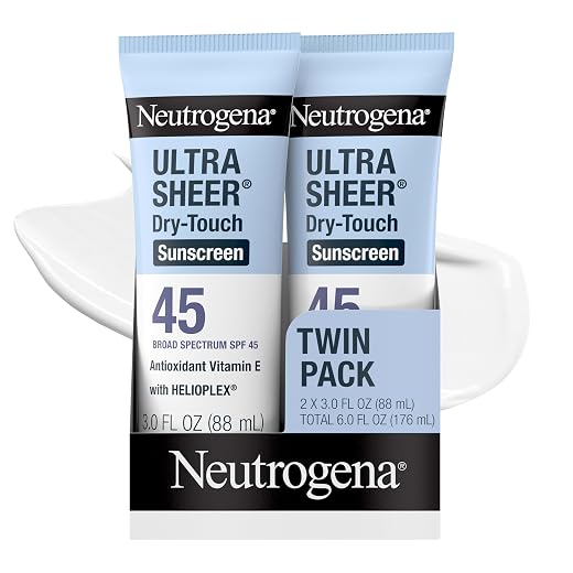 Neutrogena Ultra Sheer Drytouch Sunscreen, SPF 45, 3 Ounce (Pack of 2) by Neutrogena